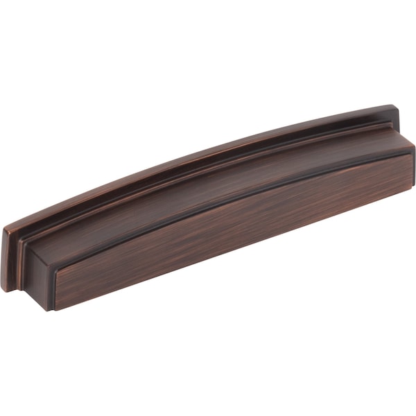 Jeffrey Alexander 160 mm Center Brushed Oil Rubbed Bronze Square-to-Center Square Renzo Cabinet Cup Pull 141-160DBAC - main